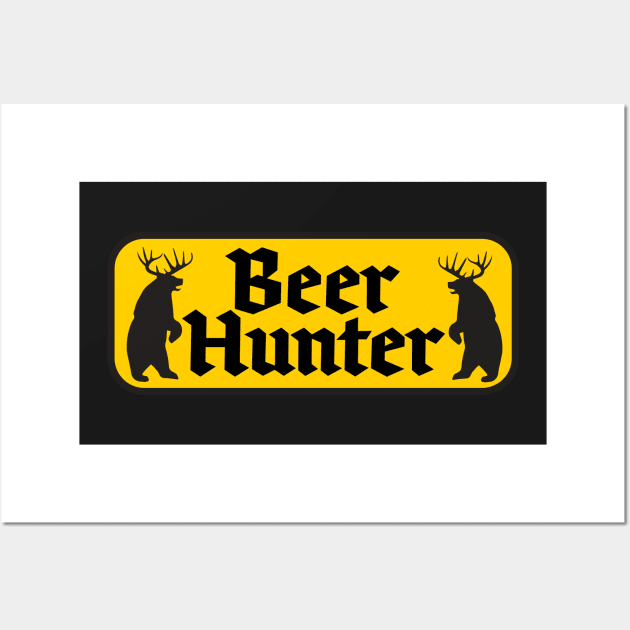 Beer Hunter Yellow-Black Wall Art by GrumpyDog